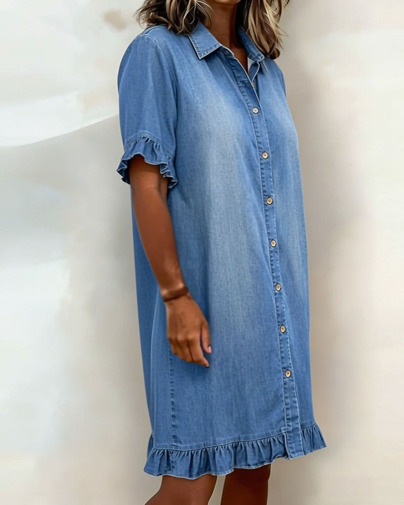 XIMENA | Vestido denim con volantes