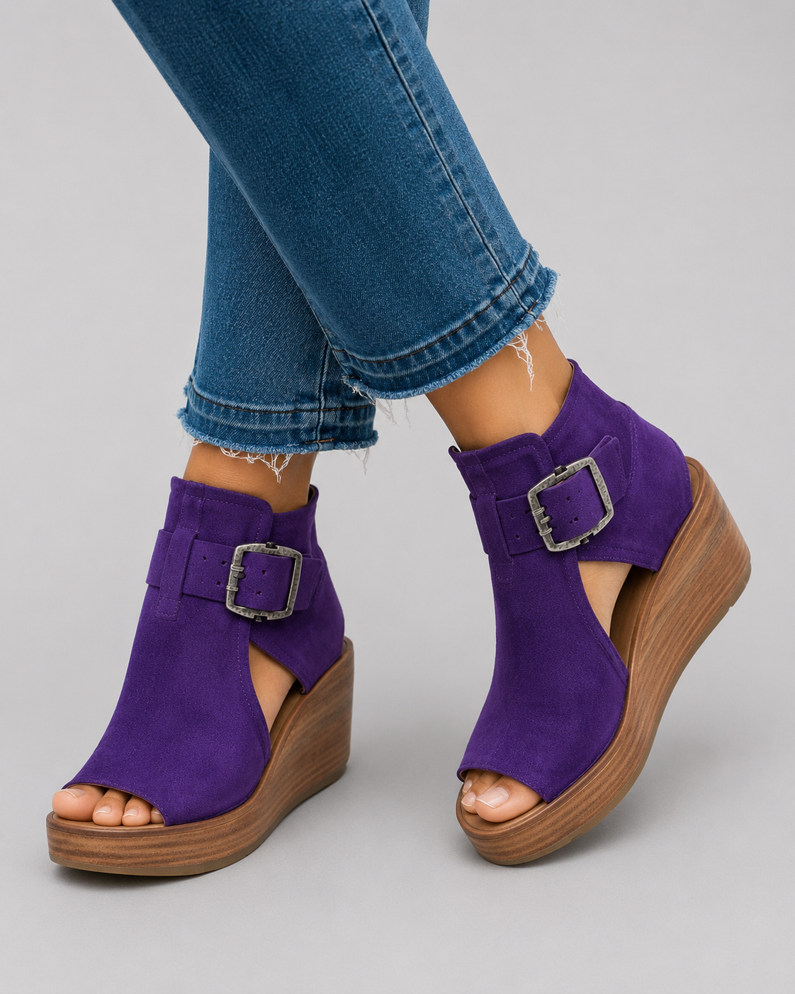 NATALIA | Botines con cuña y puntera abierta