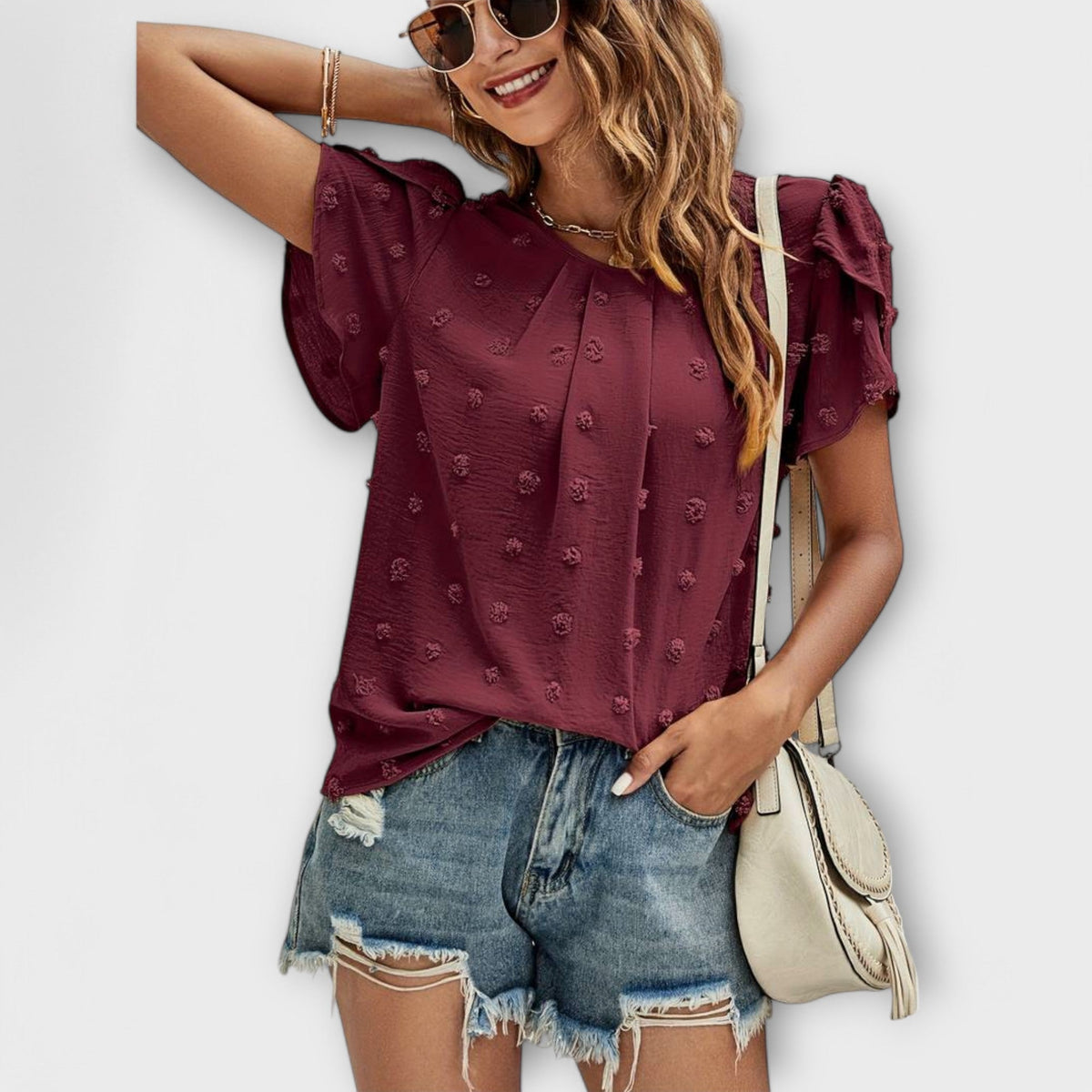ROSA | Blusa con textura de lunares