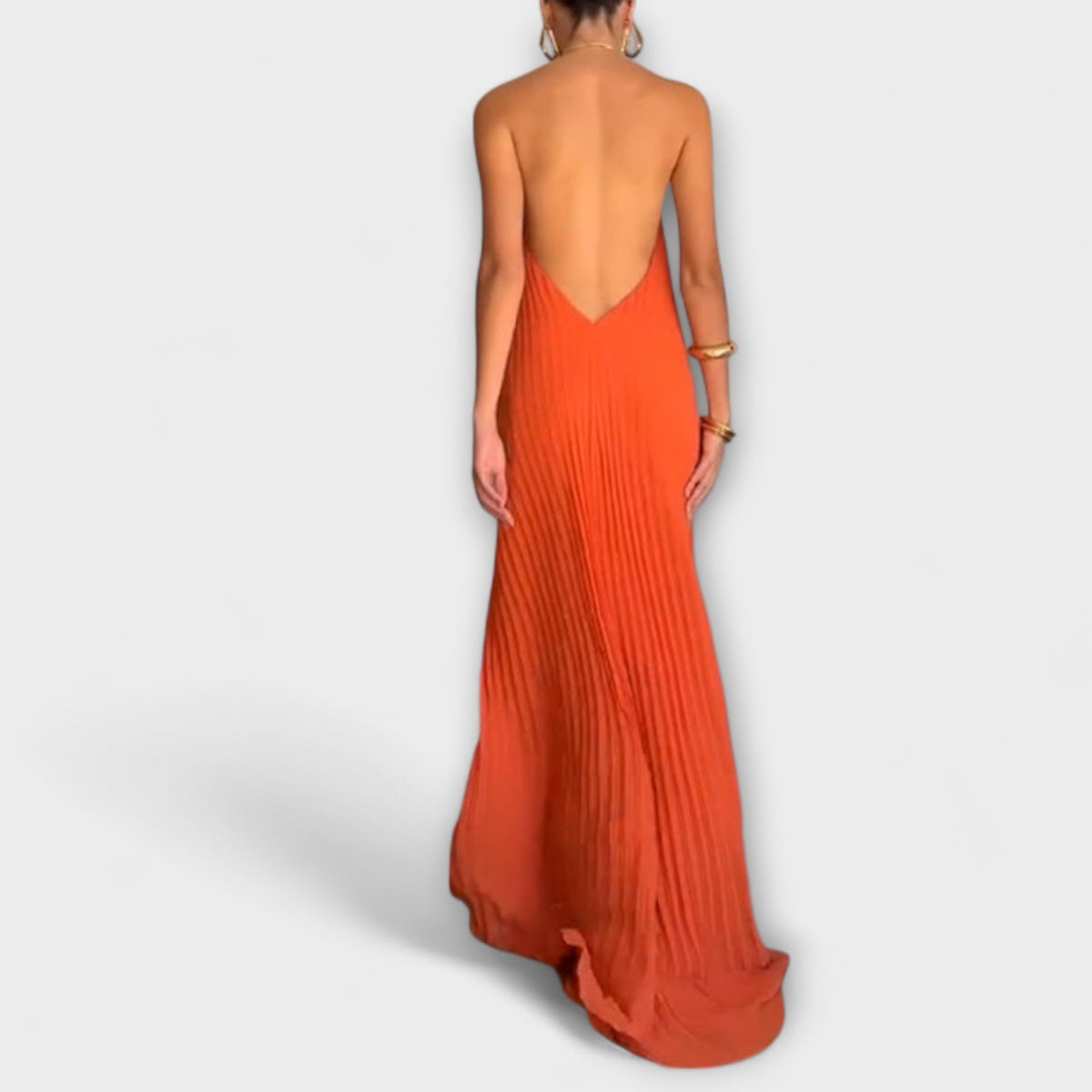 DANIELA | Vestido largo con escote plisado
