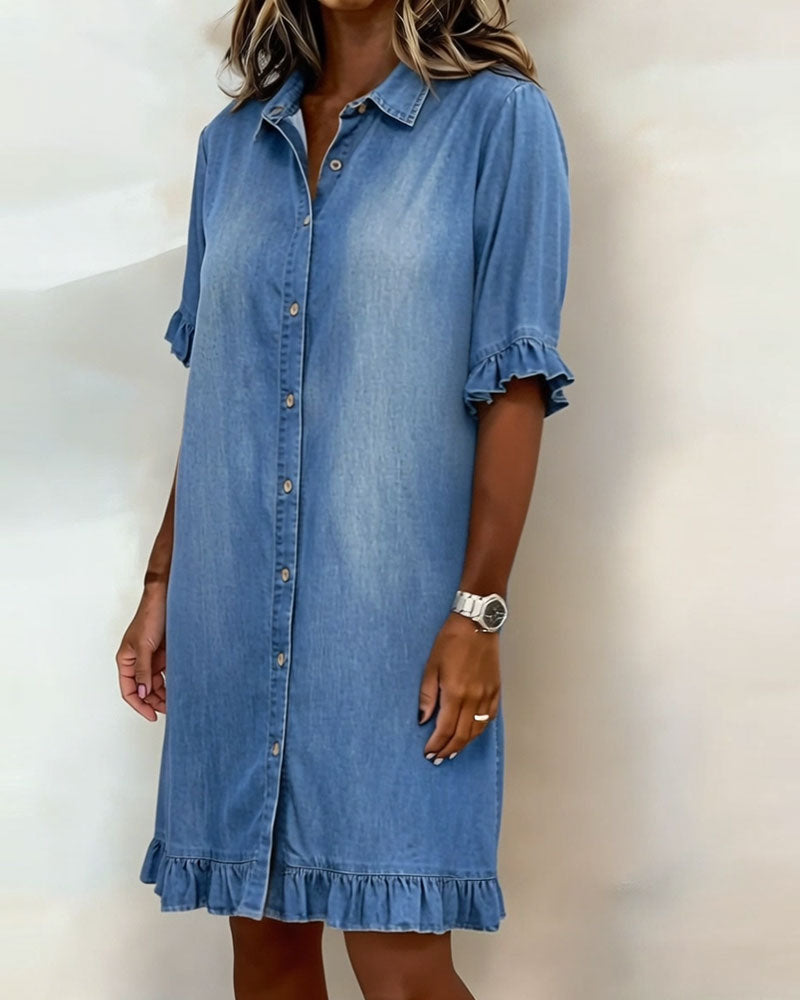 XIMENA | Vestido denim con volantes