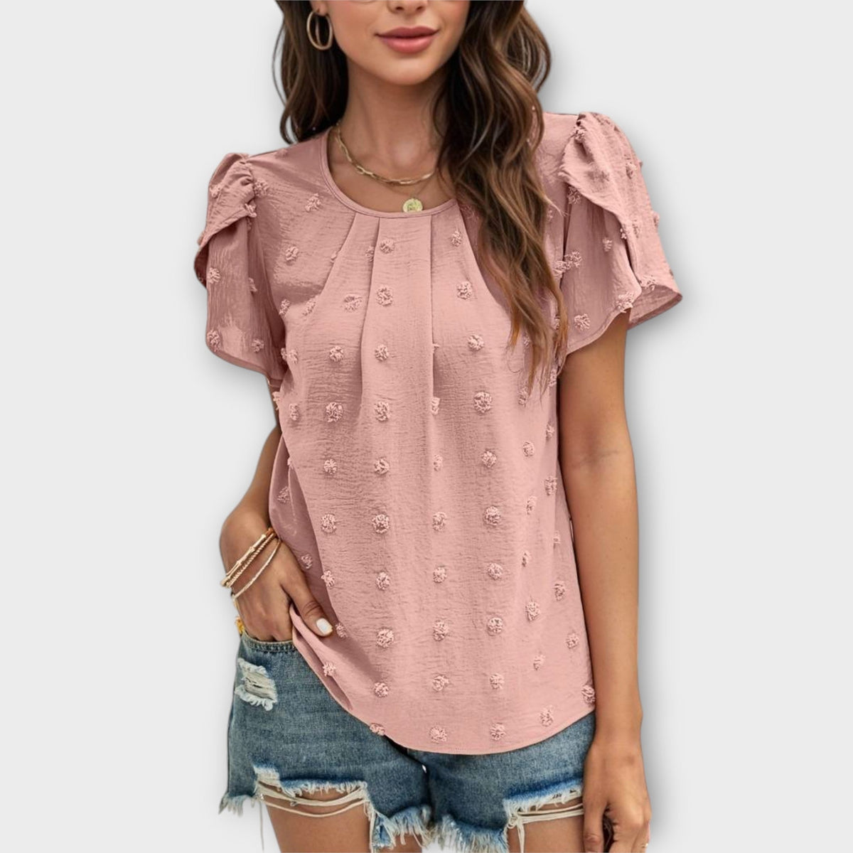 ROSA | Blusa con textura de lunares