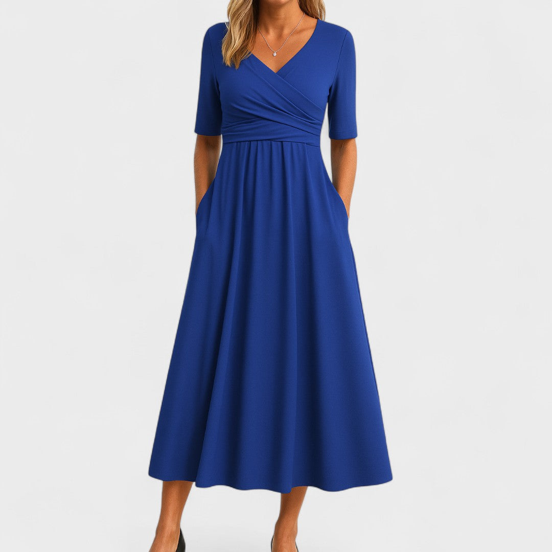 HARPER | Vestido midi con escote cruzado