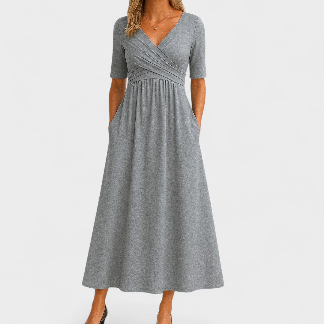 HARPER | Vestido midi con escote cruzado