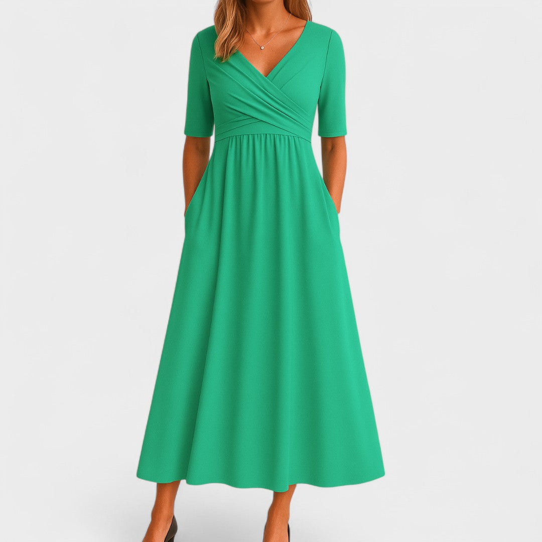 HARPER | Vestido midi con escote cruzado