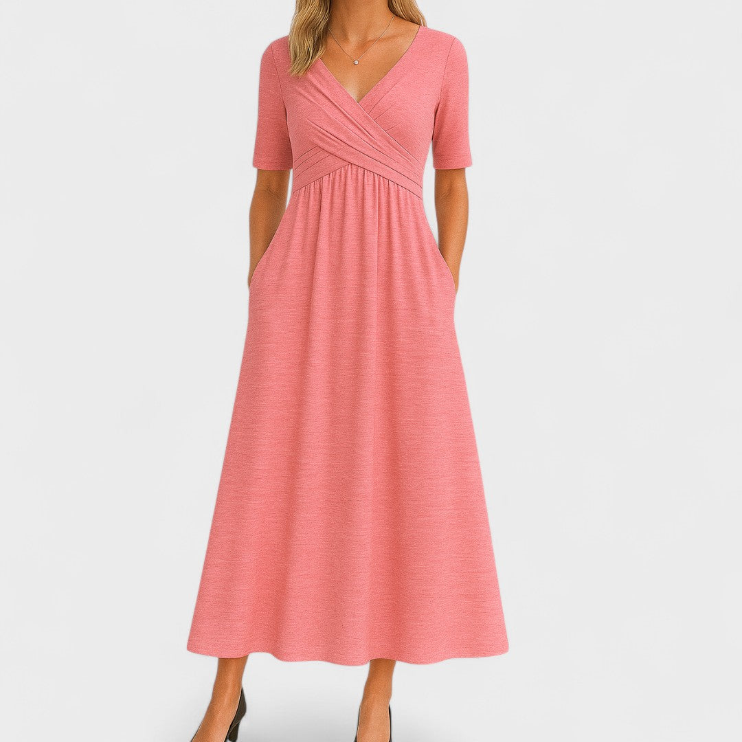HARPER | Vestido midi con escote cruzado