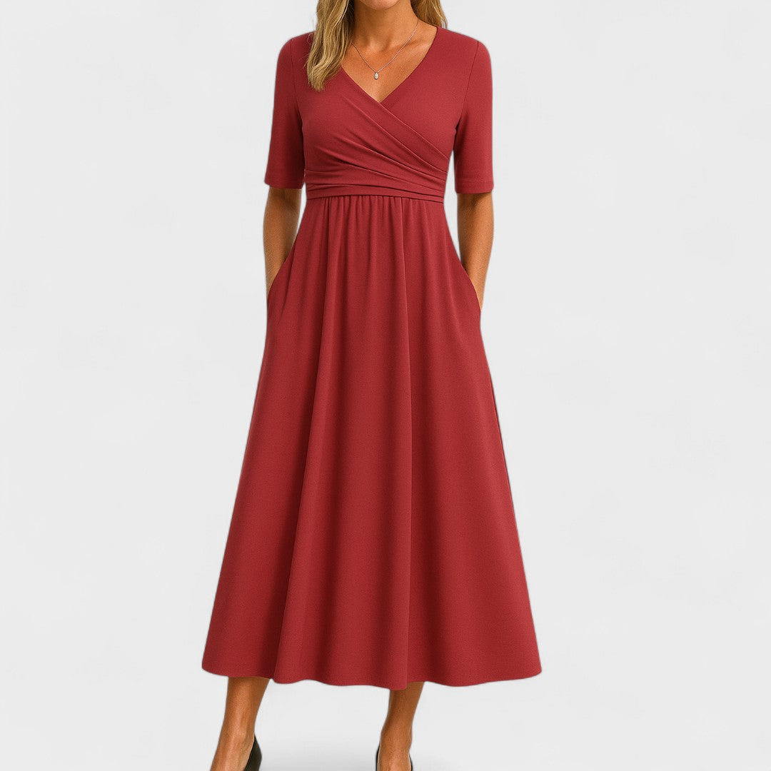 HARPER | Vestido midi con escote cruzado