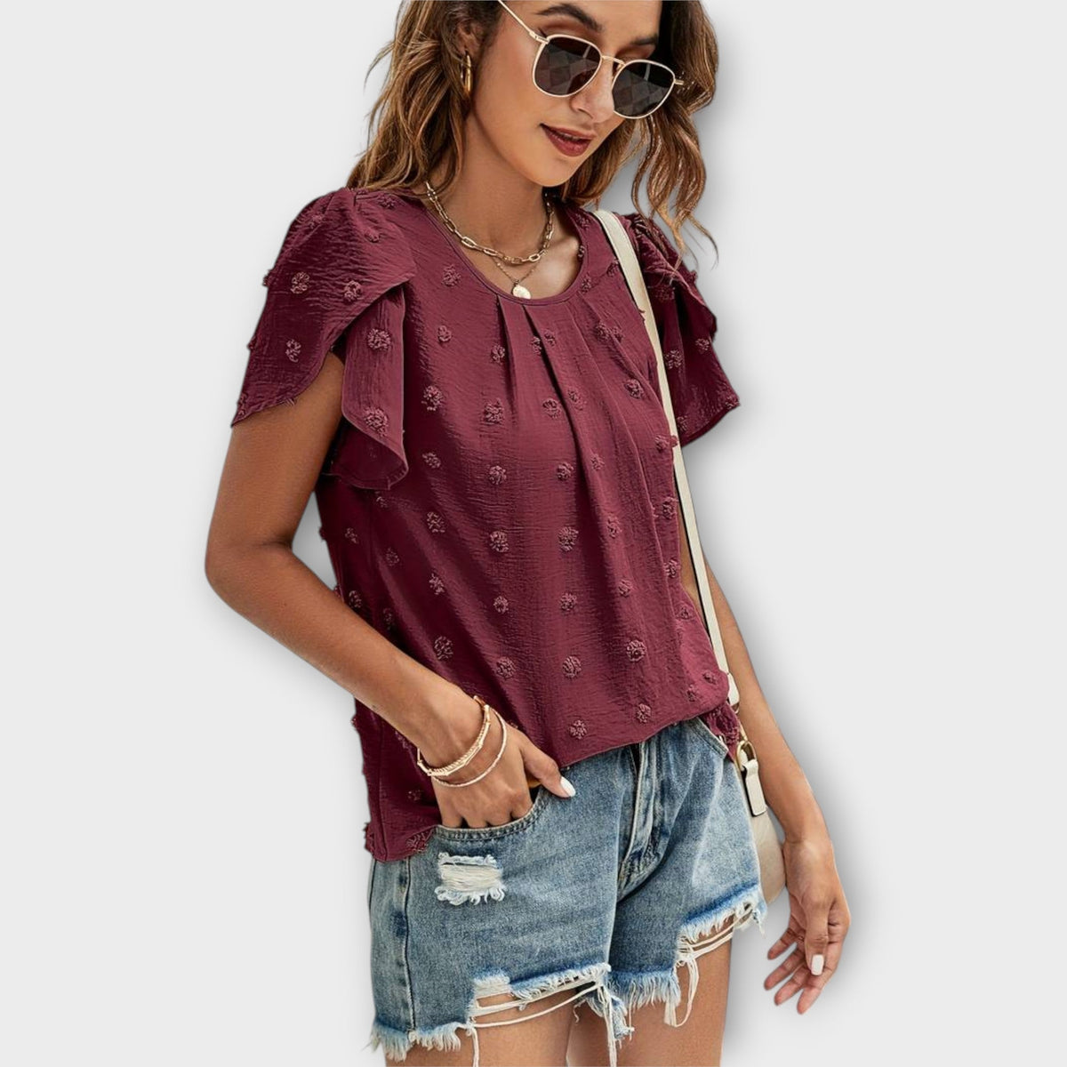 ROSA | Blusa con textura de lunares