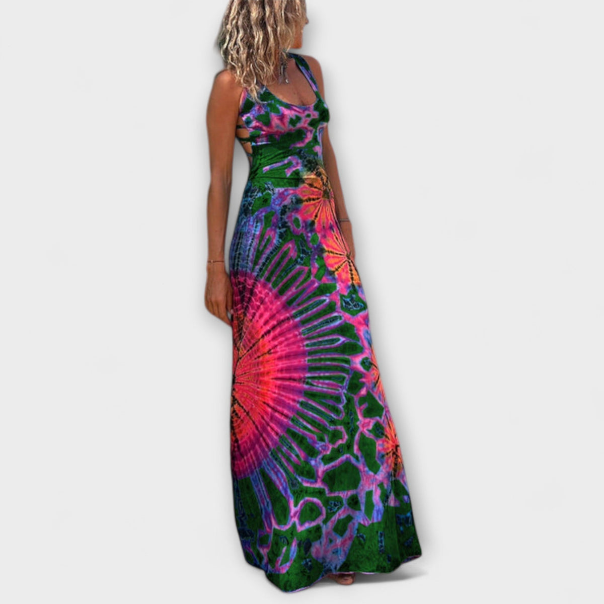 MARÍA JOSÉ | Vestido maxi tie-dye sin mangas