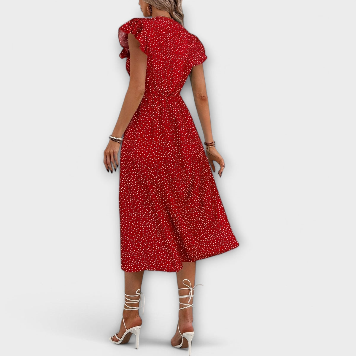 RENATA | Vestido midi con lunares