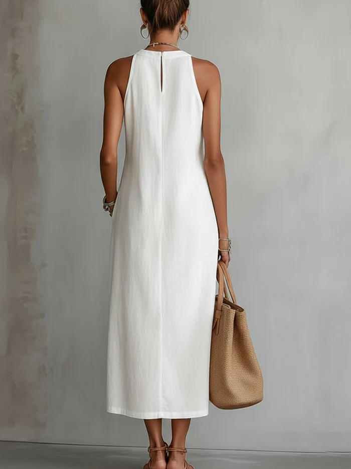 CHARLOTTE | Vestido midi con cuello mao