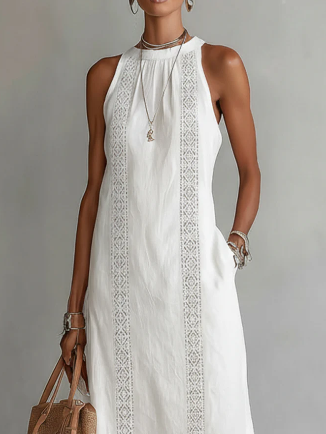 CHARLOTTE | Vestido midi con cuello mao