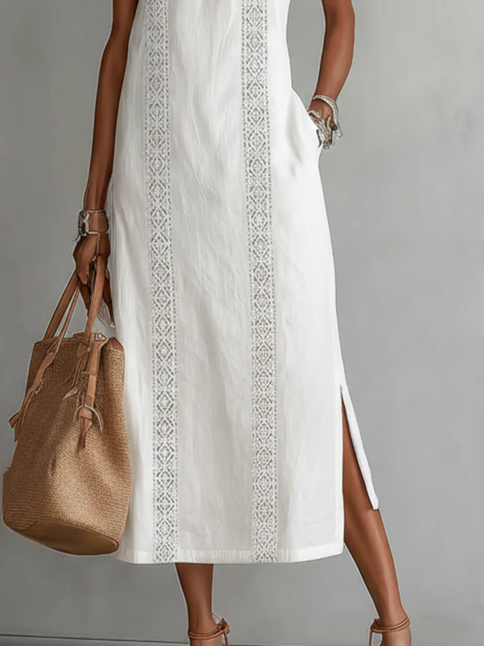 CHARLOTTE | Vestido midi con cuello mao