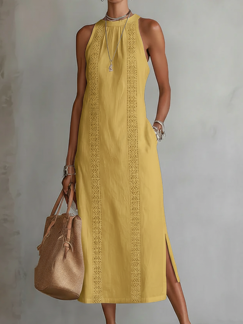 CHARLOTTE | Vestido midi con cuello mao