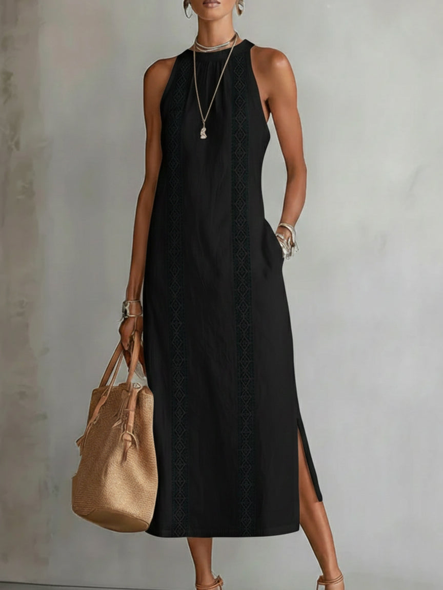 CHARLOTTE | Vestido midi con cuello mao