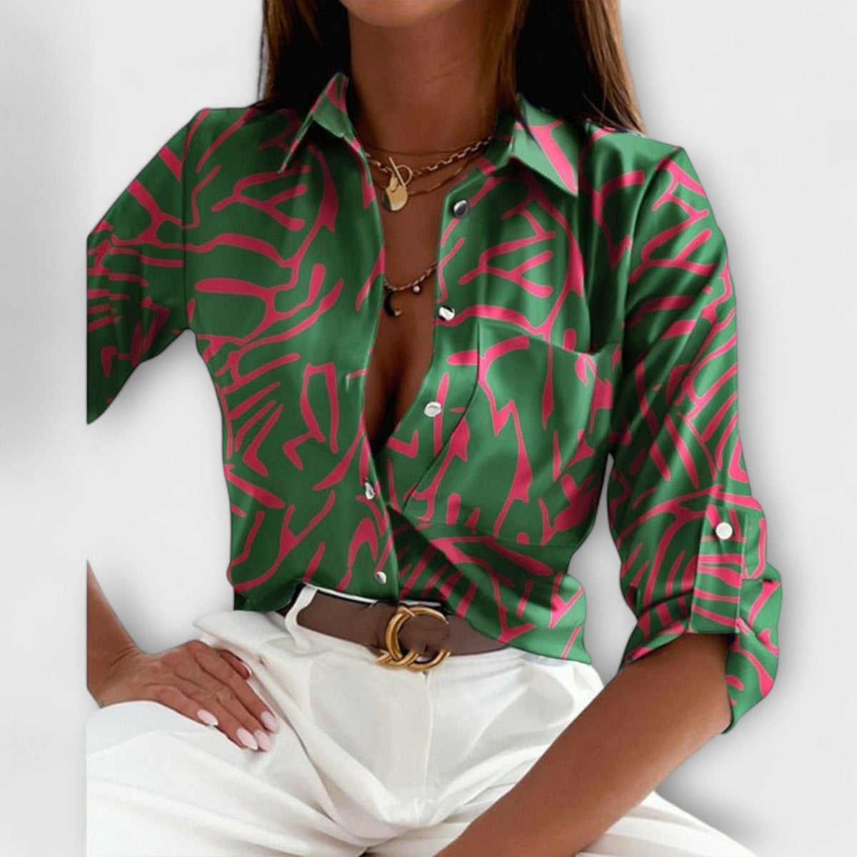 BEATRIZ | Blusa con cuello clásico
