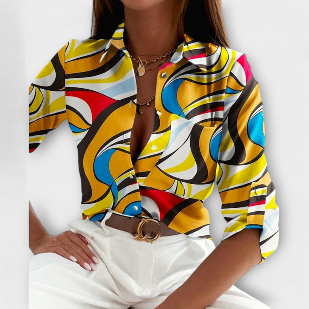 BEATRIZ | Blusa con cuello clásico