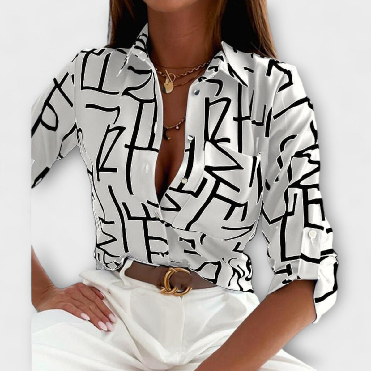 BEATRIZ | Blusa con cuello clásico