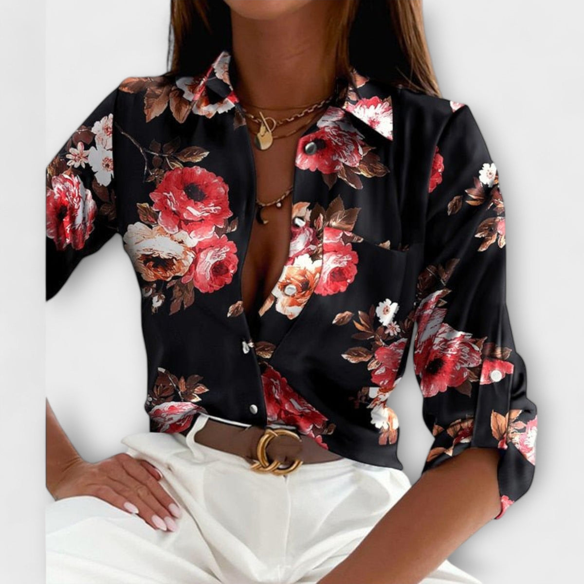 BEATRIZ | Blusa con cuello clásico