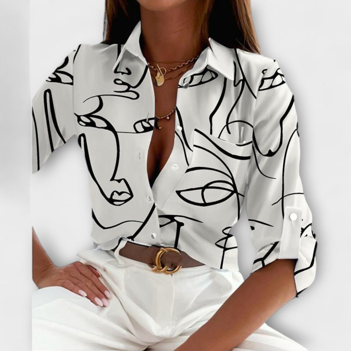 BEATRIZ | Blusa con cuello clásico